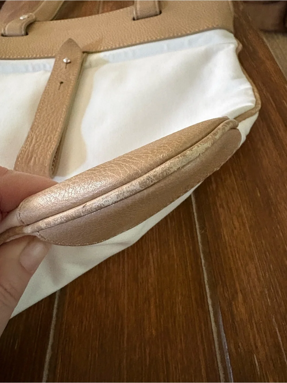 Burberry White and Tan Canvas Messenger Bag with Embroidered Equestrian Logo